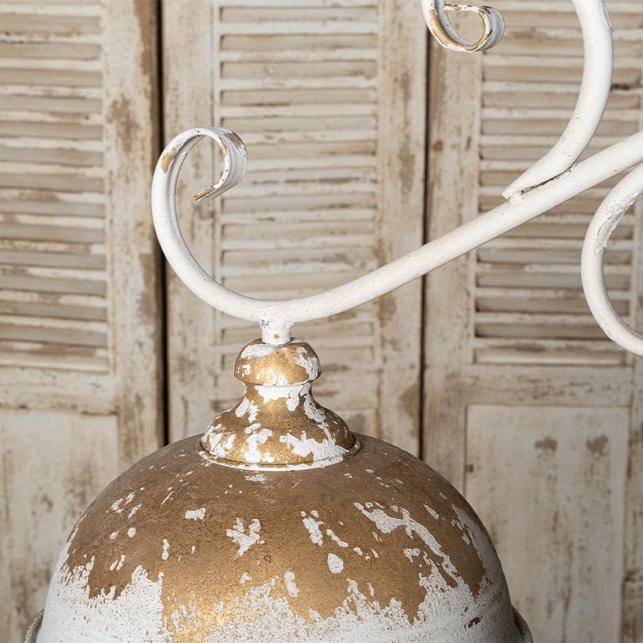 Vintage Off-White Metal Pendant Light