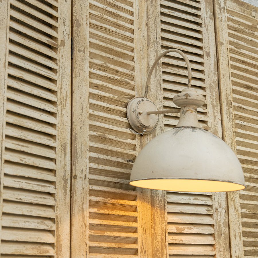 Vintage Off-White Metal Wall Sconce