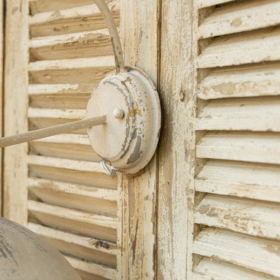 Vintage Off-White Metal Wall Sconce
