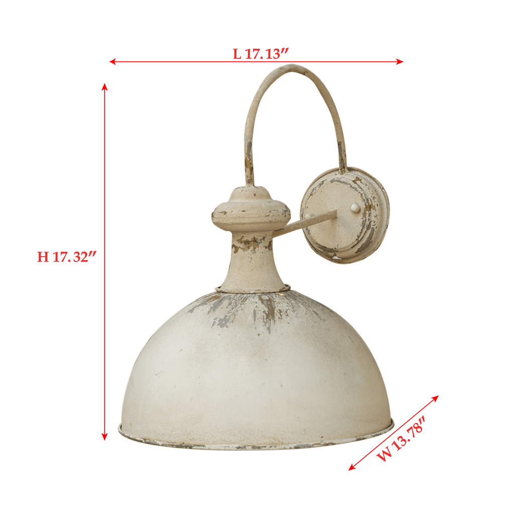 Vintage Off-White Metal Wall Sconce