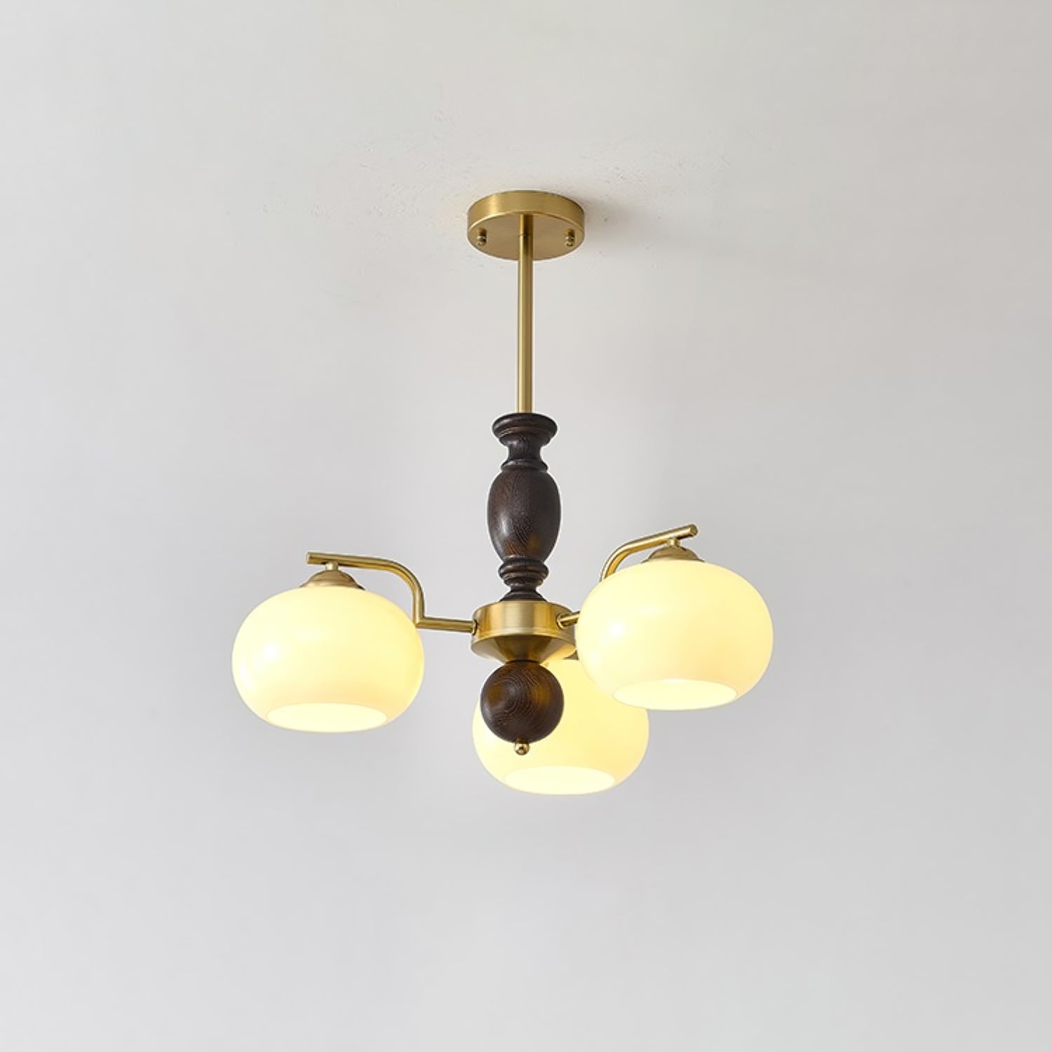 Walnut Beige Orb Chandelier - ZozHome