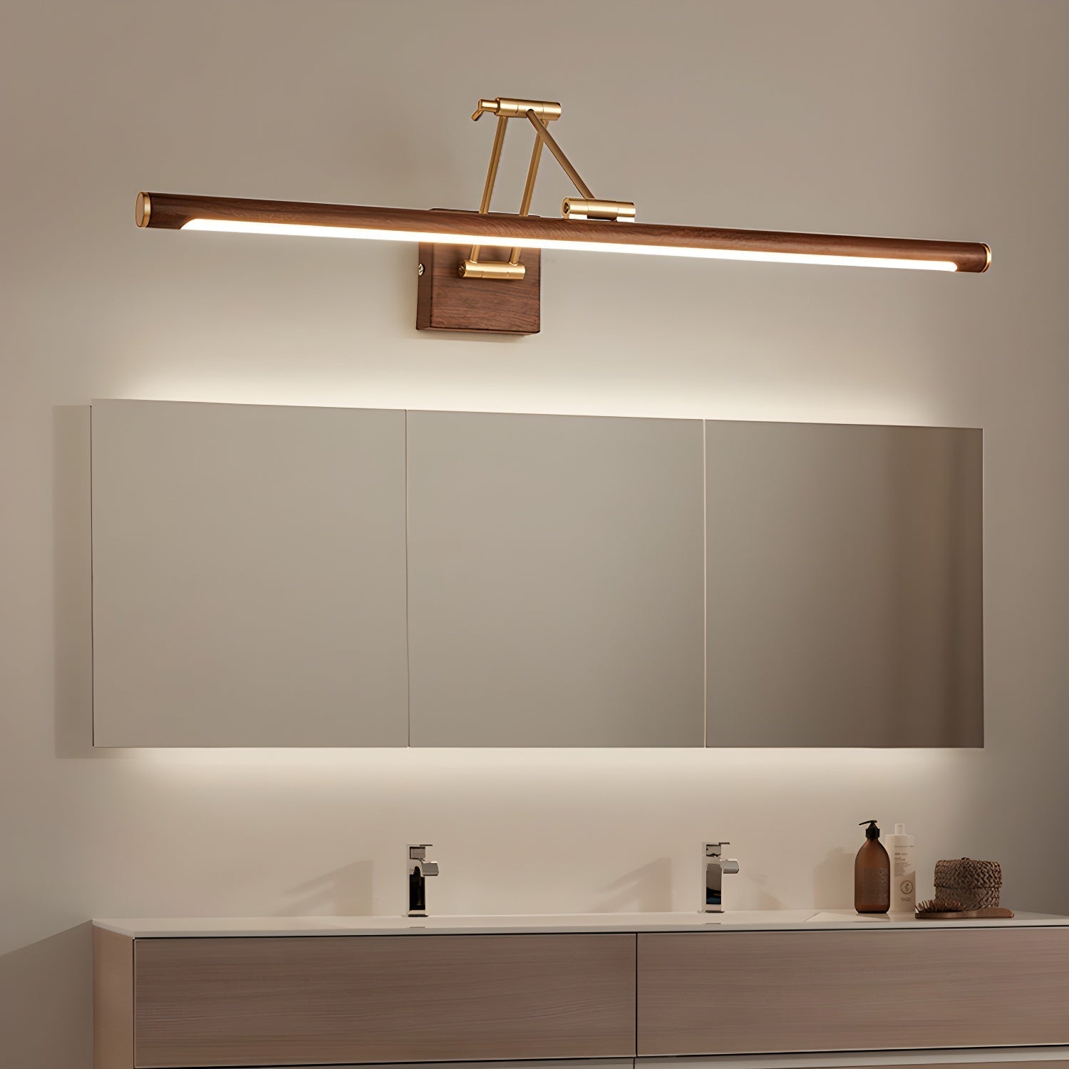 Walnut Color Linear Adjustable Wall Light - ZozHome