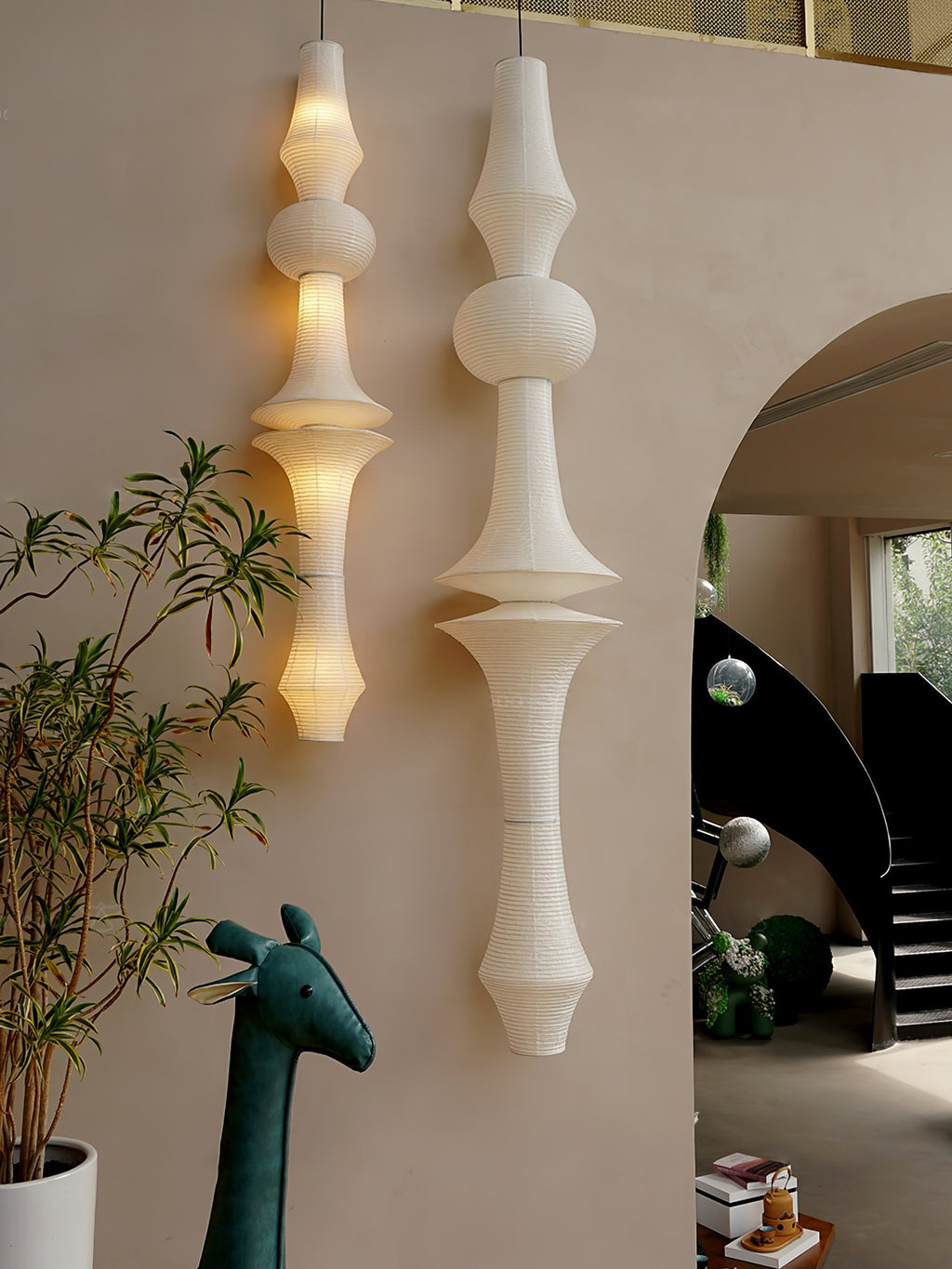 Washi Paper Pendant Light Model B