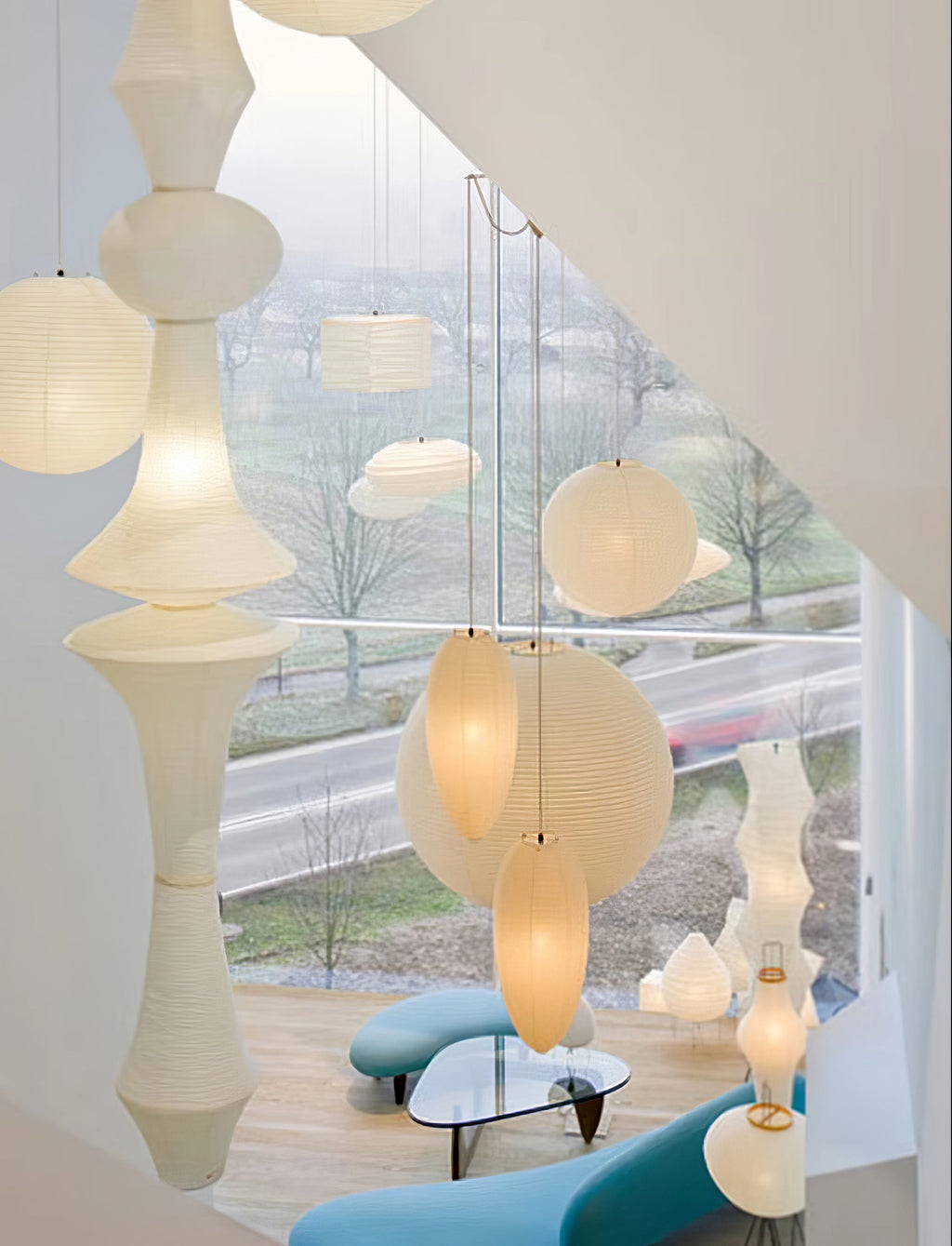 Washi Paper Pendant Light Model B
