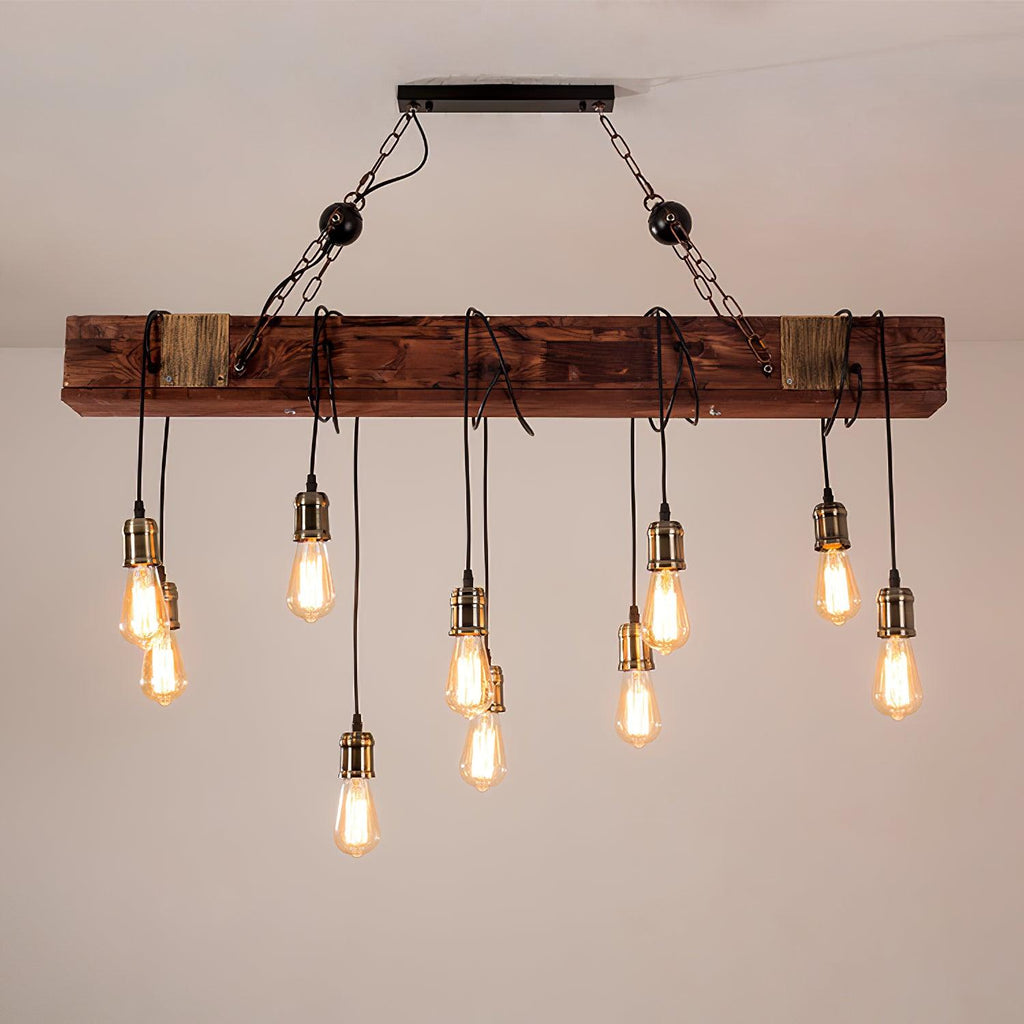 Wood Hanging Multi Chandelier
